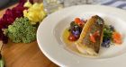 Hake with garden bounty, black olives and olive oil, by Richard Milnes