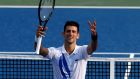 Novak Djokovic after defeating Tennys Sandgren during their third round match at the Western and Southern Open in New York. Photograph: EPA