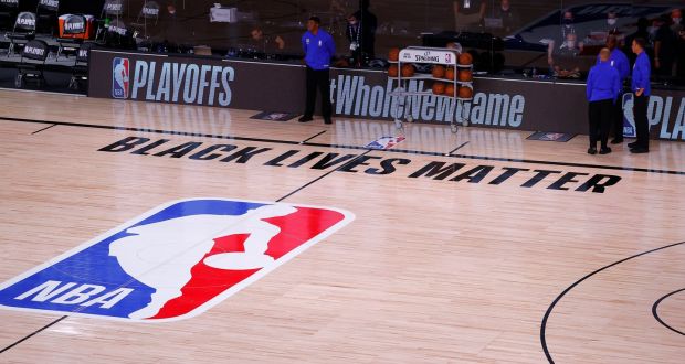 The Milwaukee Bucks, arguably the best team in the NBA, boycotted their playoff game against the Orlando Magic on Wednesday in protest at the police shooting of Jacob Blake. Photograph: AP