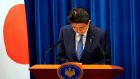 Japanese prime minister Shinzo Abe during his press conference  in Tokyo on Friday. Photograph: Franck Robichon/POOL/AFP via Getty Images
