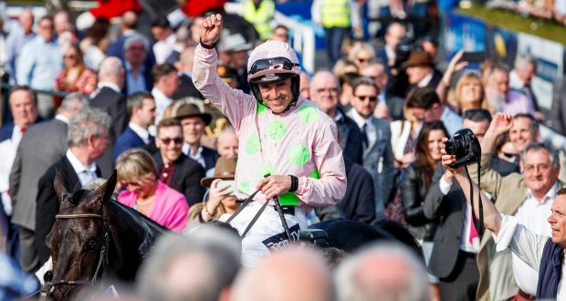  Ruby Walsh after winning  the  2019 Irish Grand National on Burrows Saint at Fairyhouse. Photograph: Andres Poveda