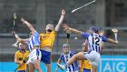 Players from Ballyboden St Enda’s and and Na Fianna compete for possession during the Dublin SFC semi-final at Parnell Park. Photograph:  Bryan Keane/Inpho