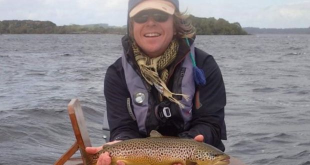 Tom ‘Doc’ Sullivan with his 3lb fish on a Green Peter, also on Lough Corrib