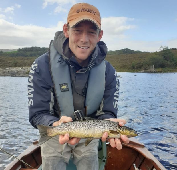 Trim angler Dermot Leonard with a 2lb trout from Lough Corrib.