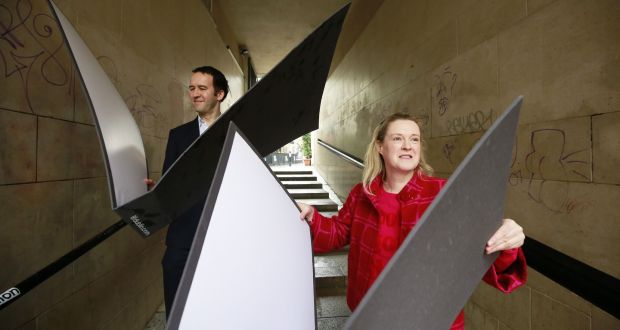 Shelter from the storm:  Martin Colthorpe and Sarah Webb of ILFDublin at last year’s launch. Photograph: Nick Bradshaw