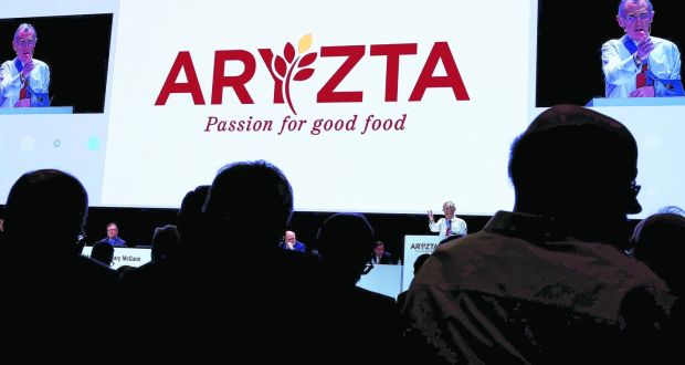 Former Aryzta chairman Gary McGann speaking during an  annual shareholder meeting. Photograph: Reuters