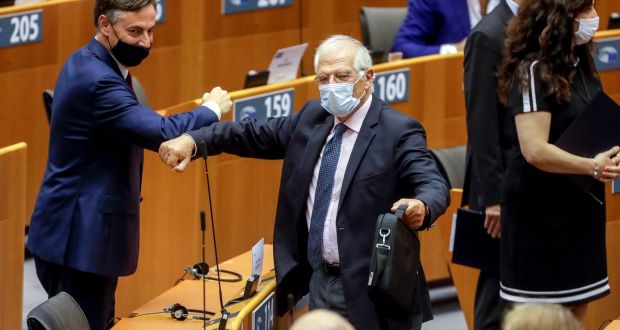  Josep Borrell (centre) in the European Parliament. “I just really find it difficult to understand. I can’t explain this to anyone, not in Brussels and not in Germany.” Photograph: Olivier Hoslet/EPA