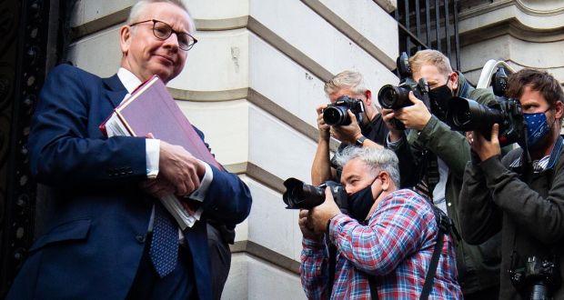 British chancellor of the Duchy of Lancaster Michael Gove will attend a meeting of the joint committee for implementing the Northern Ireland protocol, on which his government is threatening to renege. Photograph:  Aaron Chown/PA 