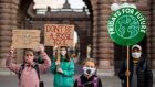 Swedish climate activist Greta Thunberg protests outside  the Swedish parliament  in Stockholm  during a  Fridays for Future climate protest last week. The pandemic  has only intensified the widespread appreciation that business as usual can no longer be countenanced. Photograph:   Jonathan Nackstrand/Getty Images
