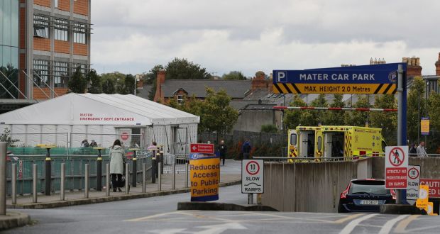 The temporary A&E entrance at the Mater hospital: In some hospitals, including the Mater, intensive care is full or just about full, and in some areas elective services are already being curtailed. Photograph Nick Bradshaw