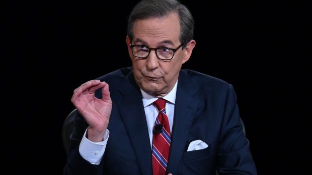 Debate moderator and Fox News anchor Chris Wallace in Ohio. Photograph: Olivier Douliery/Pool/Getty Images