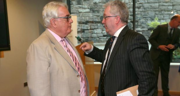 Chief Justice Frank Clarke and Supreme Court judge Séamus Woulfe  in Dublin last year. Mr Justice Woulfe said he had briefly mentioned the golf outing to the Chief Justice, prior to attending. File photograph: Laura Hutton