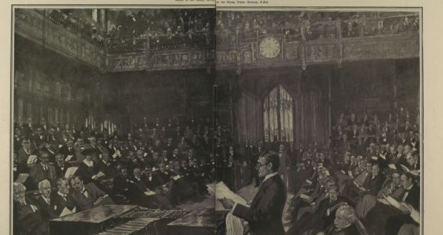 Designed ‘To Settle Once and for All This Age-long Difference’: The Home Rule Bill — the Second Reading”, taken from the April 10th, 1920, edition of the Illustrated London News. Image: The Illustrated London News Historical Archive