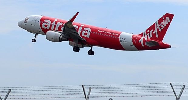 An Air Asia A320-200 plane pictured taking off from Kuala Lumpur International Airport 2 in Sepang, Malaysia. Photograph: AP Photo/Joshua Paul