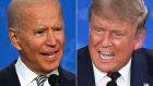 Joe Biden  and  Donald Trump  during the first presidential debate in Ohio. Photograph: Jim Watson/Saul Loeb/Getty 
