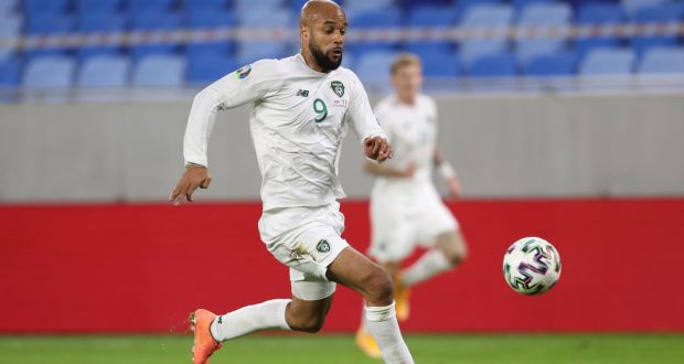  David McGoldrick started in Ireland’s defeat in Slovakia but will miss Sunday’s match against Wales. Photograph: Getty Images