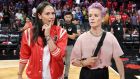 Sue Bird (L) of the Seattle Storm and soccer player Megan Rapinoe at the WNBA All-Star Game 2019 at the Mandalay Bay Events Center in Las Vegas, Nevada. Photo: Ethan Miller/Getty Images