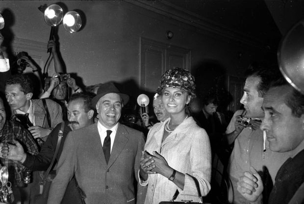 Carlo Ponti and Sophia Loren at the 1961 Festival of Cannes. Photograph: Roger Viollet via Getty Images
