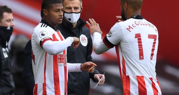 Rhian Brewster came off the bench during Sheffield United’s draw with Fulham at Bramall Lane. Photograph: Getty Images