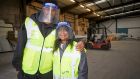 Manchester United striker Marcus Rashford visiting FareShare Greater Manchester at New Smithfield Market with his mother. Photograph: Fareshare/Mark Waugh/PA Wire 