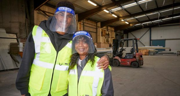 Marcus Rashford and his mother visiting FareShare Greater Manchester last week. Photograph: FareShare/Mark Waugh/PA
