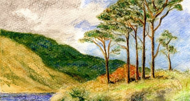 Ireland’s original ‘Scots’ pines were thought to have become extinct about AD 400. The variety above at Doolough, Co Mayo. Painting by Michael Viney 