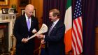 Taoiseach Enda Kenny with  US  vice president Joe Biden  at Government Buildings, Dublin, in 2016.  Photograph: Dara Mac Dónaill