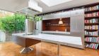 The dramatically modern Philippe Starck kitchen.