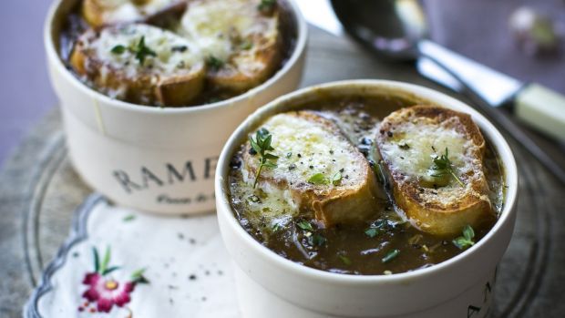 Donal Skehan’s tradition French onion soup with thyme and Gruyère toasts