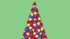Christmas tree: When divided up by red, blue and gold kites and darts, no two adjacent regions are the same colour.