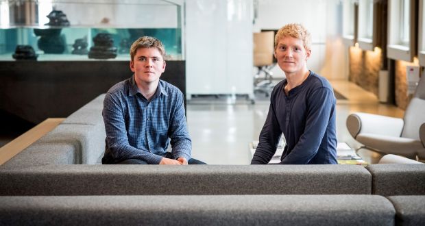John and Patrick Collison, co-founders of Stripe. Photograph: David Paul Morris/Bloomberg via Getty Images
