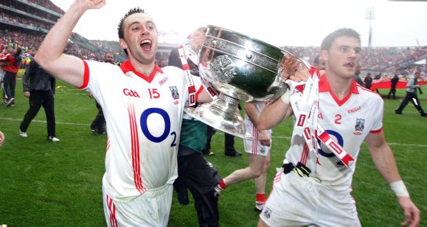 Paul Kerrigan and Eoin Cadogan celebrate after their All-Ireland final win in 2010. File photograph: Inpho