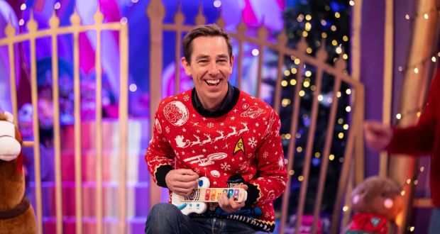 Ryan Tubridy on the Roald Dahl themed set of this year’s The Late Late Toy Show. Photograph: Andres Poveda