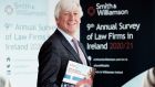 ‘Covid runs through the whole report’: Smith & Williamson managing director Paul Wyse launching its ninth annual survey of law firms in Ireland. Photograph: Maxwells