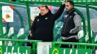  Celtic manager Neil Lennon (left) looks on at his side’s defeat to Ross County at Celtic Park in the Betfred Cup last weekend. Photograph: Getty