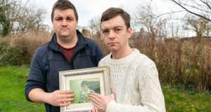 David and Patrick Collins, brothers of Sandra Collins who went missing in Killala, Co Mayo 20 years ago, at their home in Crossmolina. Photograph: Keith Heneghan