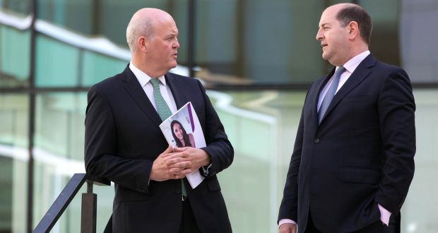 AIB’s chief executive Colin Hunt (left) with chief financial officer Donal Galvin. File photograph: Shane O’Neill