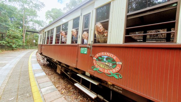 So long, farewell, auf Wiedersehen, goodbye: the Kearneys on a trip to Cairns on the Kuranda Scenic Railway last month
