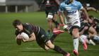 Toulouse’s french scrumhalf Antoine Dupont  scores his side’s  first try during the French Top 14  match away to Bayonne  at the Jean-Dauger stadium. Photograph:  Iroz Gaizka/AFP via Getty Images
