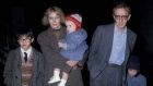 Moses Farrow (left) with his adoptive parents, Mia Farrow and Woody Allen, and some of his siblings in 1989. Photograph: Ron Galella/RGC via Getty