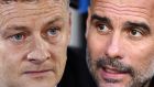 Ole Gunnar Solskjaer’s Manchester United take on Pep Guardiola’s Manchester City on Saturday afternoon. Photograph: Getty Images