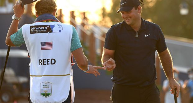 Patrick Reed during day three of the DP World Tour Championship at Jumeirah Golf Estates. Photograph: Getty Images