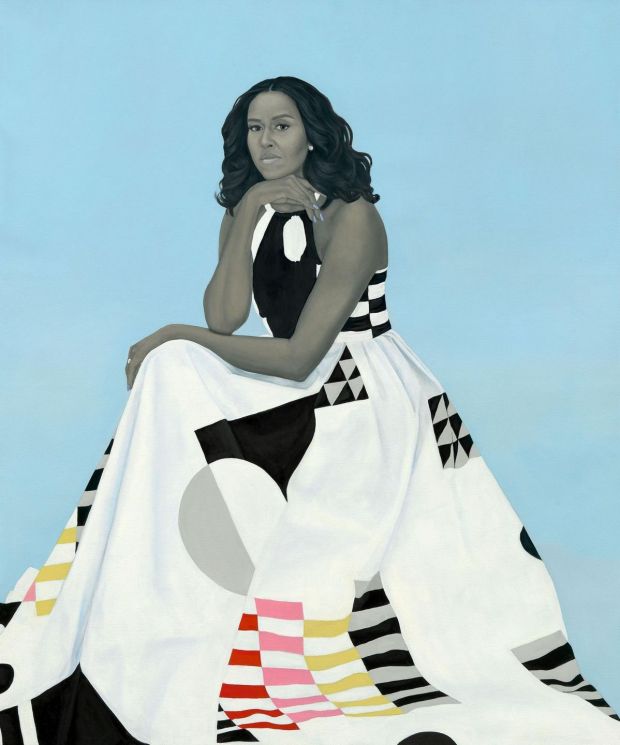 Michelle LaVaughn Robinson Obama (born 1964)Born Chicago, IllinoisFirst Lady Michelle ObamaAfter graduating from Princeton University, Michelle LaVaughn Robinson earned a law degree from Harvard University. She then returned to her hometown of Chicago, where she met her future husband, Barack Obama, while working in intellectual property law. As the first lady and as the mother of two daughters, Obama was inspired to reach young people through various health and education initiatives that included Let?s Move, Reach Higher, and Let Girls Learn. The latter fought to ensure that girls worldwide were afforded equal access to learning opportunities. Since leaving the White House, she has continued to empower young women around the world with the Girls Opportunity Alliance.When Amy Sherald?s portrait of Obama was unveiled at the National Portrait Gallery in 2018, many viewers were pleased while others were shocked by the artist?s distinctive approach, which uses gray for skin color as a way to look beyond the superficial differences of race.Amy Sherald (born 1973)Oil on linen, 2018National Portrait Gallery, Smithsonian Institution;Online features December 2020. Smithsonian Institution virtual exhibition Every Eye Is Upon Me: First Ladies of the United States. Press image from Brendan Kelly, Public Affairs Smithsonian, National Portrait Gallery
