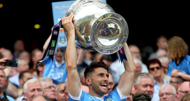 Bernard Brogan lifts the Sam Maguire Cup after Dublin’s win over Tyrone in the 2018 All-Ireland final. Photograph: James Crombie/Inpho