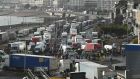 France and Britain reopened cross-Channel travel on Wednesday after a 48-hour ban to curb the spread of a new coronavirus variant but London has warned it could take days for thousands of trucks blocked around  Dover (pictured) to get moving. Photograph:  Justin Tallis / AFP via Getty Images
