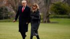 US president Donald Trump and first lady Melania Trump arrive on the South Lawn of the White House in Washington on December 31st. Photograph: Evan Vucci/AP