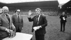 Tommy Docherty is unveiled as Manchester United manager. Photograph: Getty