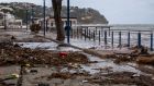 A promenade at Andratx Port in Majorca, Spain covered in debris on December 28th following Storm Bella.  Photograph: Cati Cladera/EPA