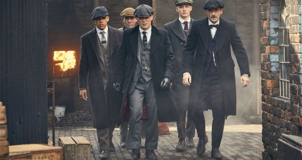 Culture television August 2019. Cillian Murphy as Tommy Shelby with his gang in Peaky Blinders series four. Photograph: Robert Viglasky/Caryn Mandabach/BBC