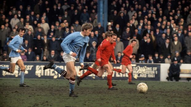 In action for Manchester City in 1969, the late great Colin Bell. File photograph: PA